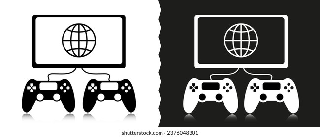 Interface sign for connecting to an online game. online connection icon for game. A symbol indicating an Internet connection. Internet connection symbol on a transparent background.