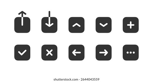 Interface signs. User actions icons