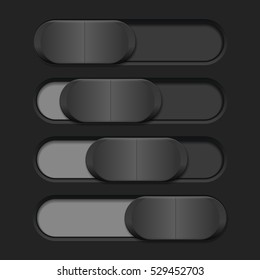 Interface slider. Gray bar on dark background. Vector illustration