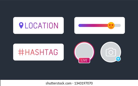 Interface social media. Icons UI. Template for story in social media. Vector illustration.  svg