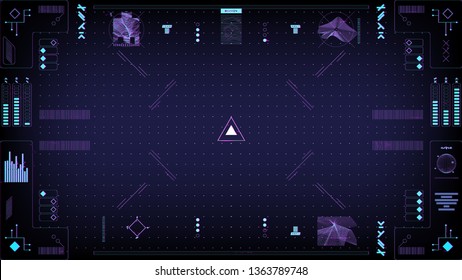 The interface of a spacecraft, exoskeleton, futuristic car or robot in the style of cyberpunk