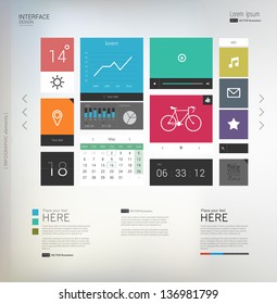 Interface template with modern icons and infographic elements. Vector illustration/eps 10