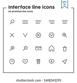 Interface thin line icon. Vector illustration symbol elements for web design and apps.