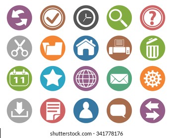 interface and toolbar buttons icon set