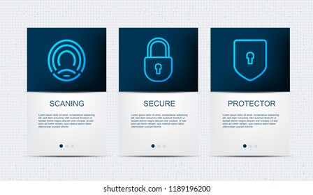 Interface UI,UX,security Template For Mobile App And Website,protect Your Files Concept Design,vector,illustration.