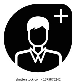 Interface User Avatar Add Flat Icon Isolated On White Background