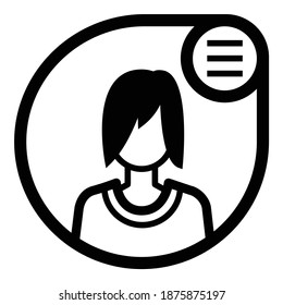 Interface User Avatar Options Flat Icon Isolated On White Background