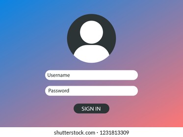 Interface. Username and password to login. Data for authorization. Log in to my personal account.