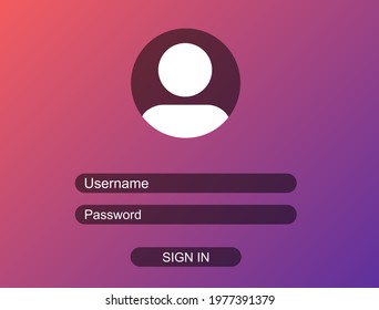 Interface. Username and password to login. Data for authorization. Log in to my personal account. Vector
