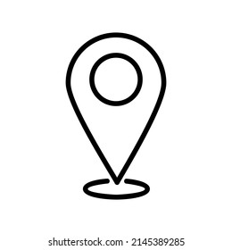 
interface vector line icon, location line icon, as location marker, on white background and editable flat lines