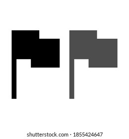 Interface vector settings icon for report history. Flag shaped.