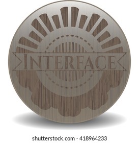 Interface vintage wooden emblem