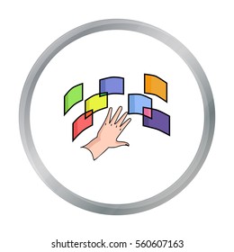 Interface of the virtual reality icon in cartoon style isolated on white background. Virtual reality symbol stock vector illustration.