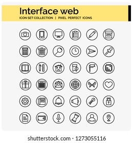 interface web icons set design,web ui, 64x64 vector 