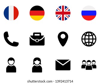 Interface for web site icons set, symbols of countries, team symbol, user, etc.