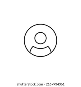 Interface of web site signs. Minimalistic outline symbol drawn with black thin line. Suitable for apps, web sites, internet pages. Vector line icon of user or avatar 