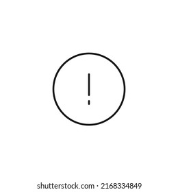Interface of web site signs. Minimalistic outline symbol drawn with black thin line. Suitable for apps, web sites, internet pages. Vector line icon of exclamation sign inside of circle 