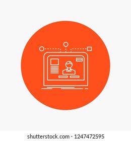 interface, website, user, layout, design White Line Icon in Circle background. vector icon illustration