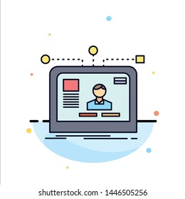 interface, website, user, layout, design Flat Color Icon Vector