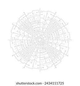 Interface for the world of business, education, technology. electronic background. technological arbstract background. circular digital background