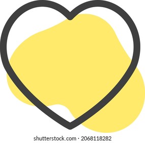 Interface yellow heart , illustration, vector, on a white background.