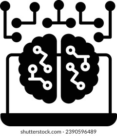 Konzept der Gehirncomputer-Schnittstellen, Vektorsymbol-Design von Neurostimulatoren, Symbol für Vorhersagemodelle oder adaptive Steuerung, künstliche Intelligenz, Stockillustration für neuronale Schaltkreise