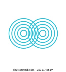 Interference Circles Icon. Isolated on white background.