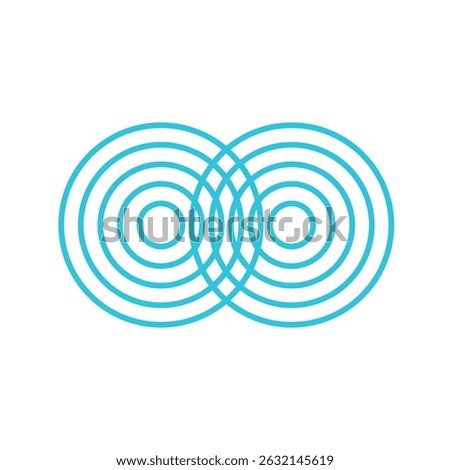 Interference Circles Icon. Isolated on white background.
