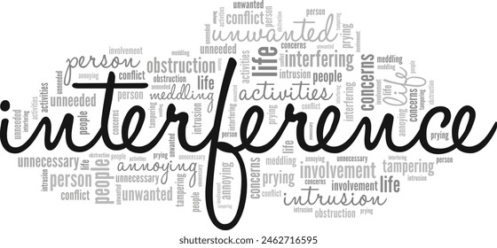 Interference word cloud conceptual design isolated on white background.