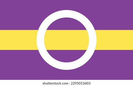 Intergender (Alternate) Pride Flag. Intergender is a gender identity for some intersex people who identify between or as a mix of the binary genders of man and woman.