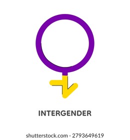 Intergender gender identity symbol. Vector illustration
