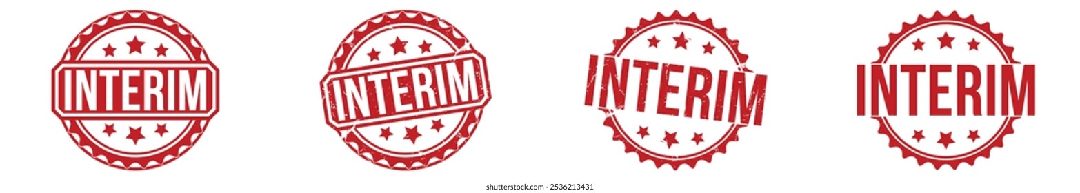 Interim Red rubber stamp on white background. Interim stamp sign. Interim stamp.