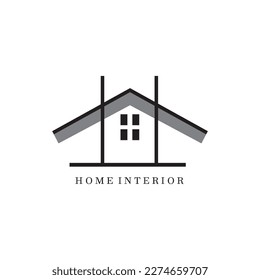 interior abstract logo design house vector illustration