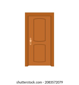 Interior apartment wooden door isolated on white