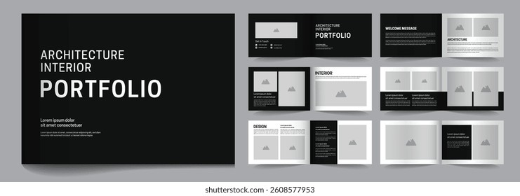 Interior and architecture landscape portfolio template design,  catalogue,