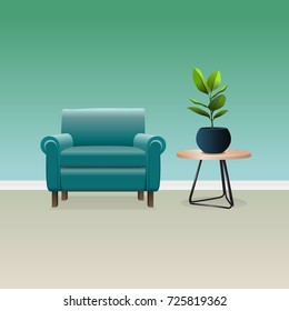 Interior with armchair
