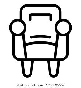 Interior armchair icon. Outline interior armchair vector icon for web design isolated on white background