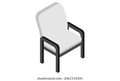 Interior: armchair, simple isometric illustration, Vector Illustration