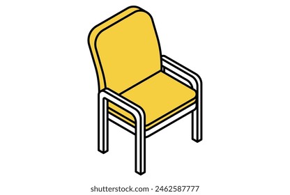 Interior: armchair, simple isometric illustration, Vector Illustration