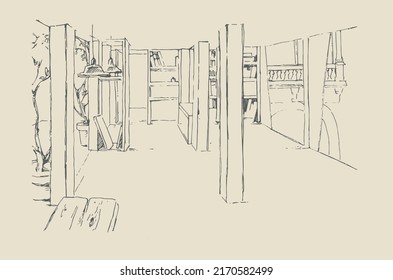 El interior del estudio del artista en la última planta