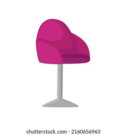 Interior bar chair flat style vector isolated illustration. Design elements for cozy interior. Home office decoration. Stylish work chair