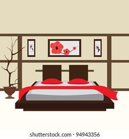 interior bedroom, vector illustration