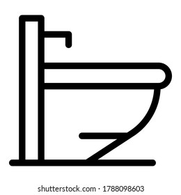 Icono de bidet interior. Icono de vector de bidet interior de contorno para diseño web aislado en fondo blanco