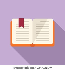 Interior book mark icon flat vector. Favorite mark. App story