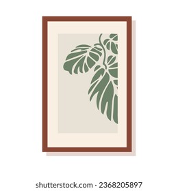 Interior botanical painting in flat style. All Objects Are Repainted.