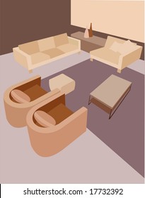 an interior is in brown tones