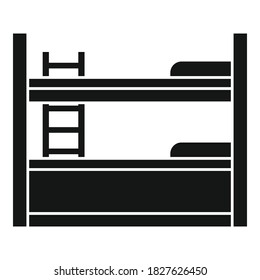 Interior bunk bed icon. Simple illustration of interior bunk bed vector icon for web design isolated on white background