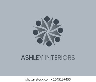 Vector de logotipo de negocios interiores con diseño premium y tema de color estándar.