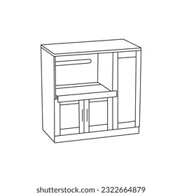 Interior of Cabinet line simple icon minimalist vector logo design template, vector illustration of high quality style icons
