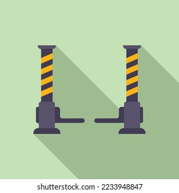 Vector plano del icono de elevación del vehículo interior. Garaje automático. Tienda de máquinas